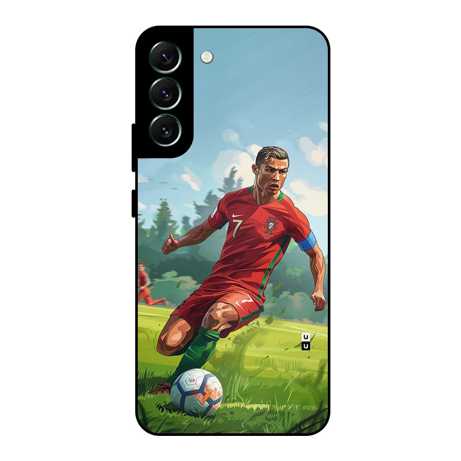 Soccer Star Playing Metal Back Case for Galaxy S22 Plus 5G
