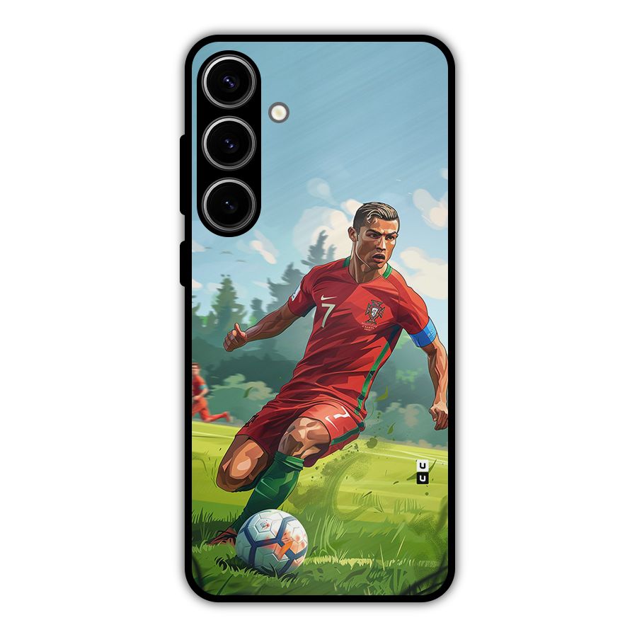 Soccer Star Playing Metal Back Case for Galaxy S24 Plus