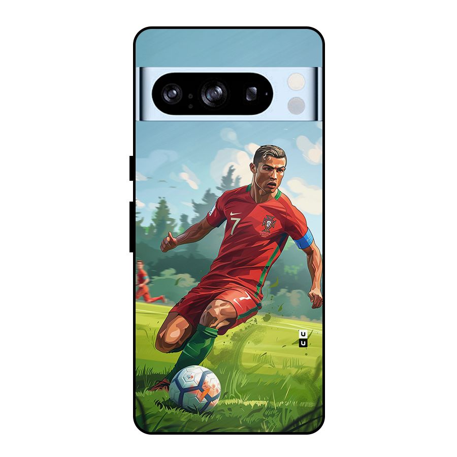 Soccer Star Playing Metal Back Case for Google Pixel 8 Pro