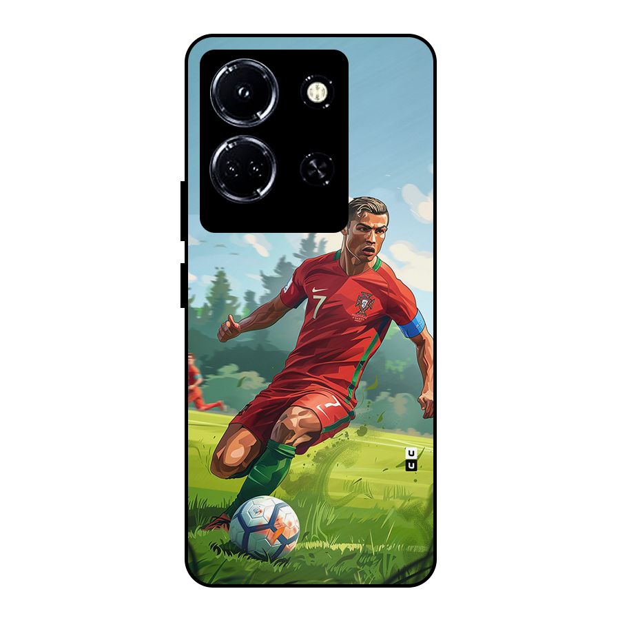 Soccer Star Playing Metal Back Case for Infinix Note 30 5G