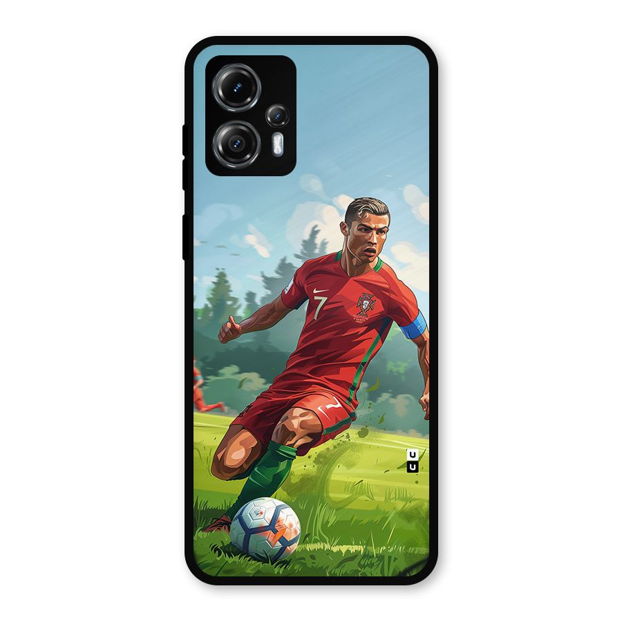 Soccer Star Playing Metal Back Case for Moto G13