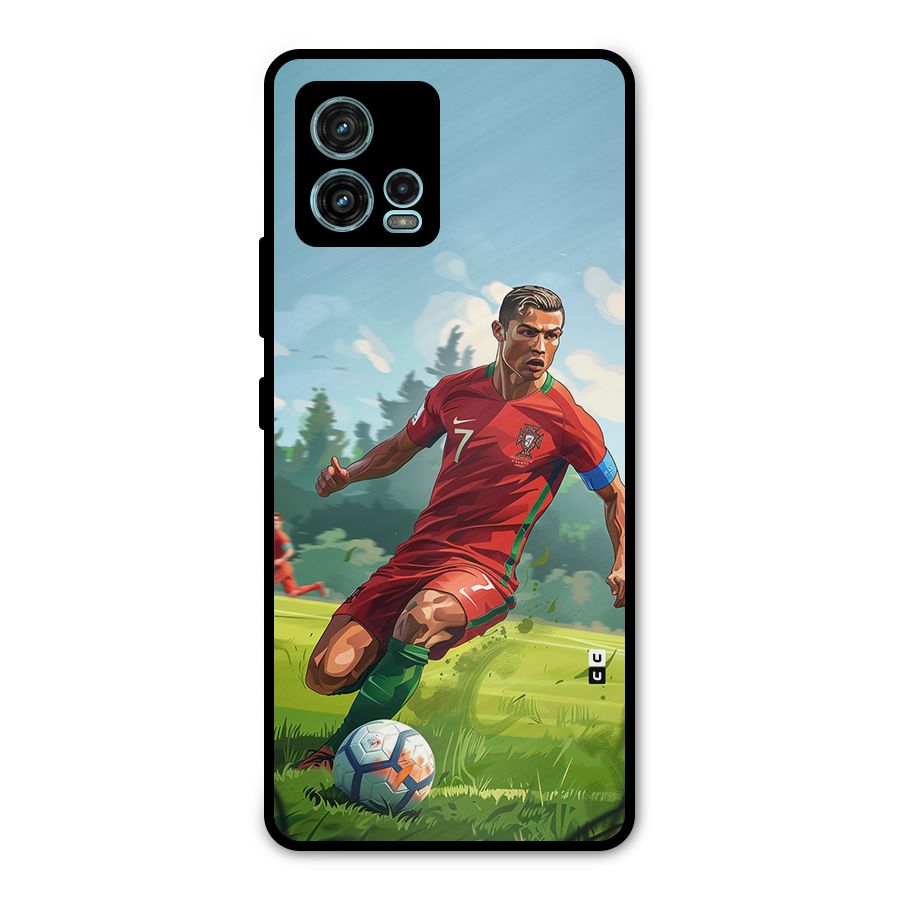 Soccer Star Playing Metal Back Case for Moto G72