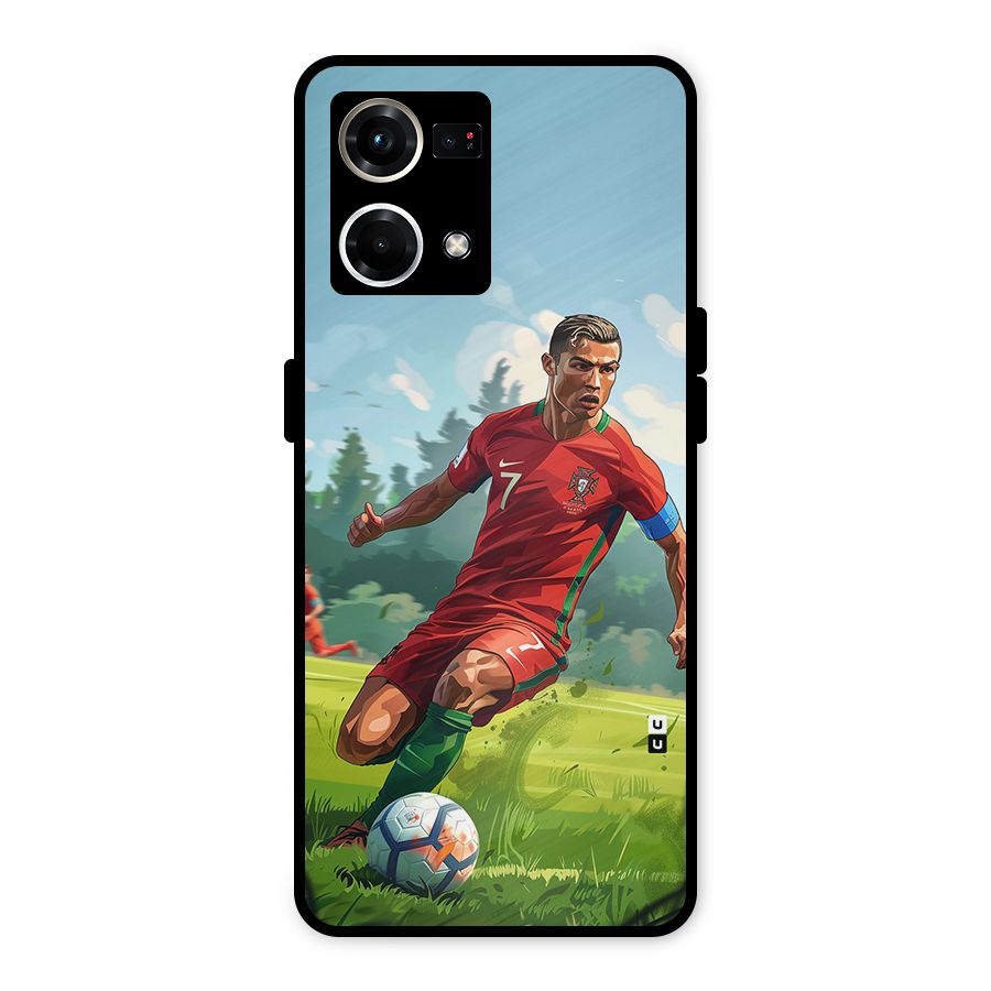 Soccer Star Playing Metal Back Case for Oppo F21 Pro 4G