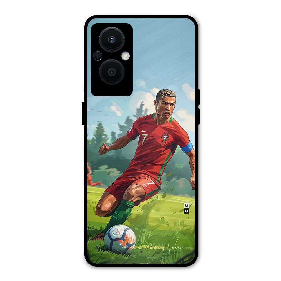 Soccer Star Playing Metal Back Case for Oppo F21 Pro 5G