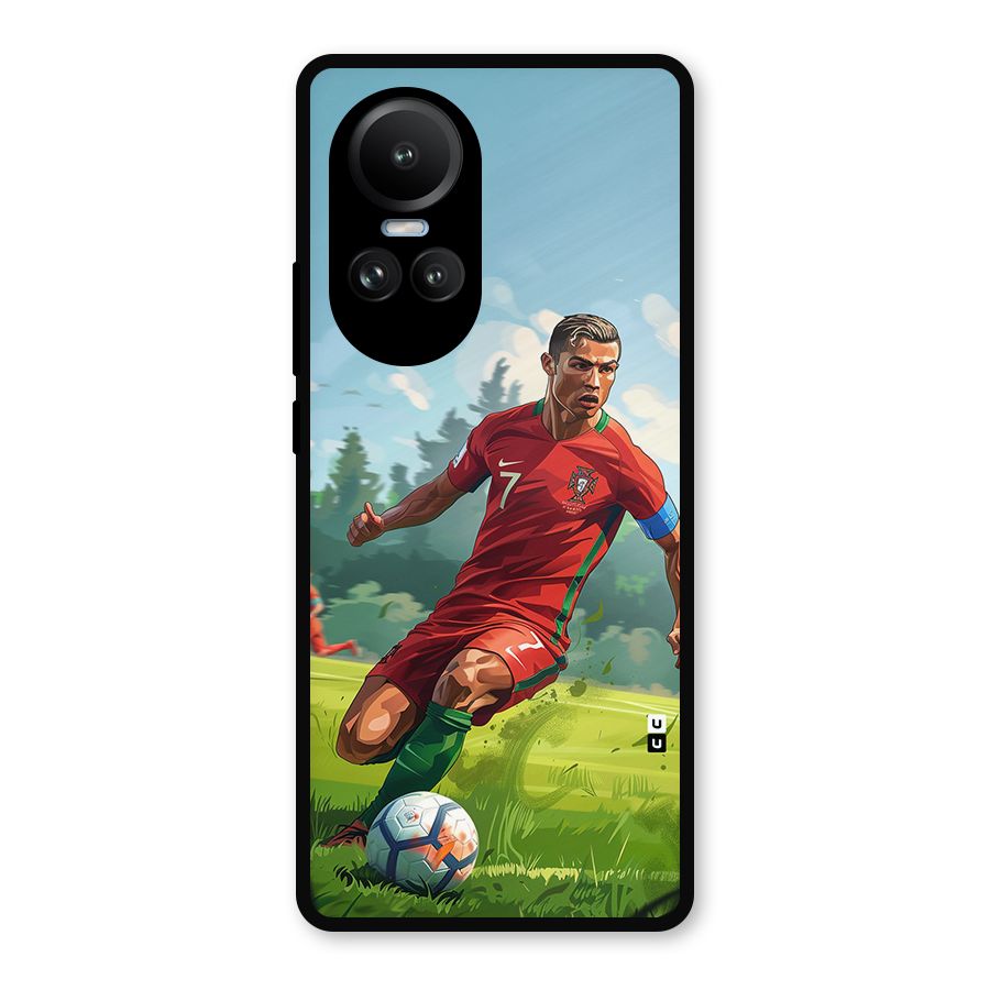 Soccer Star Playing Metal Back Case for Oppo Reno10 Pro