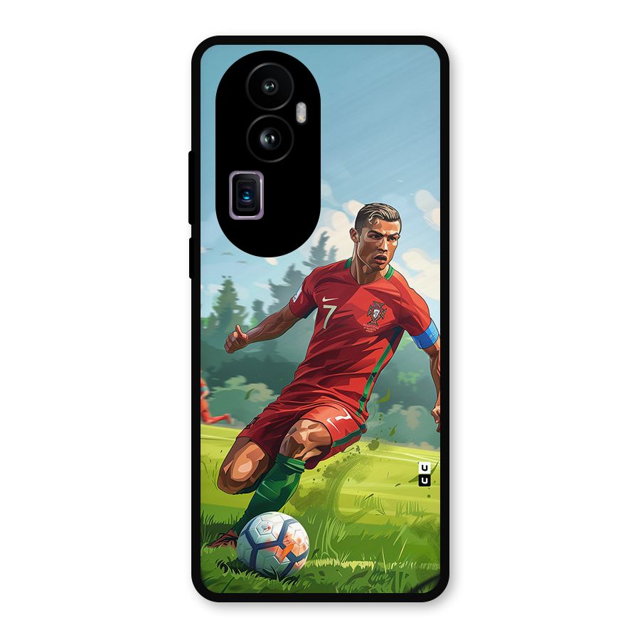 Soccer Star Playing Metal Back Case for Oppo Reno10 Pro Plus