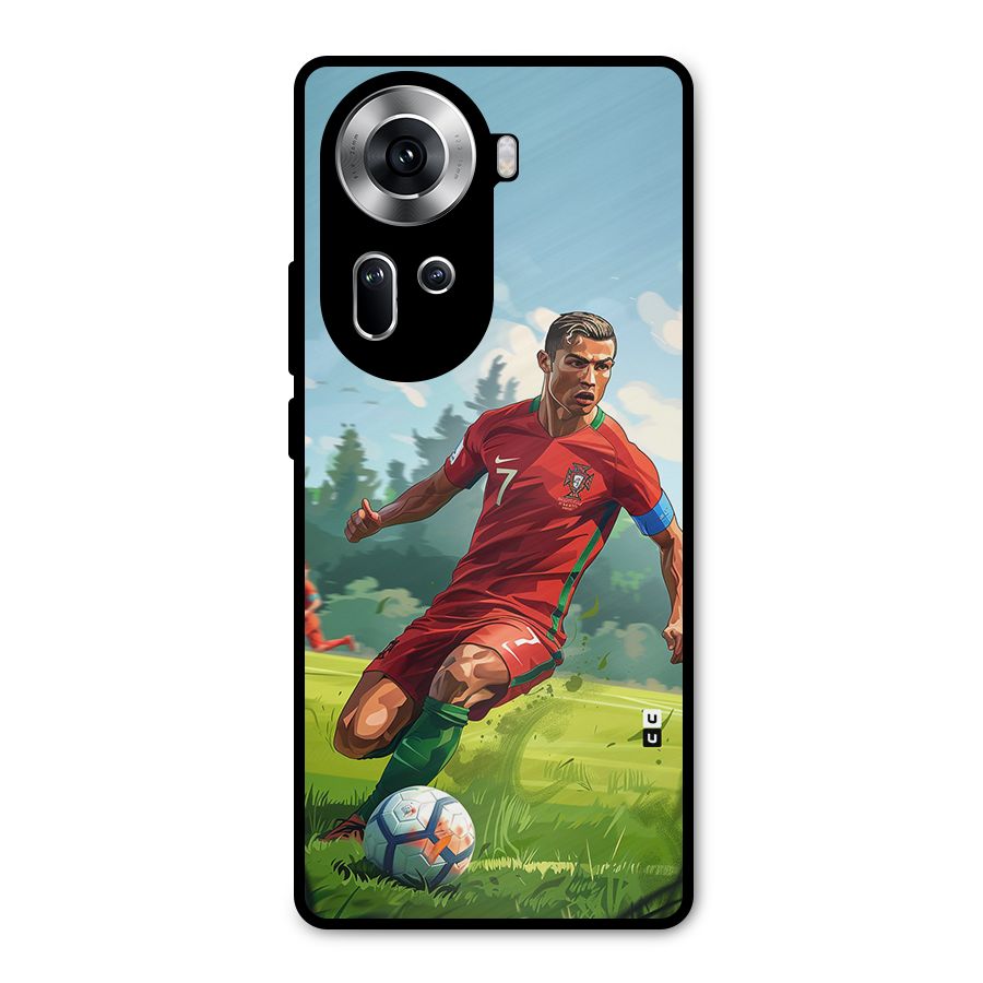 Soccer Star Playing Metal Back Case for Oppo Reno11 5G