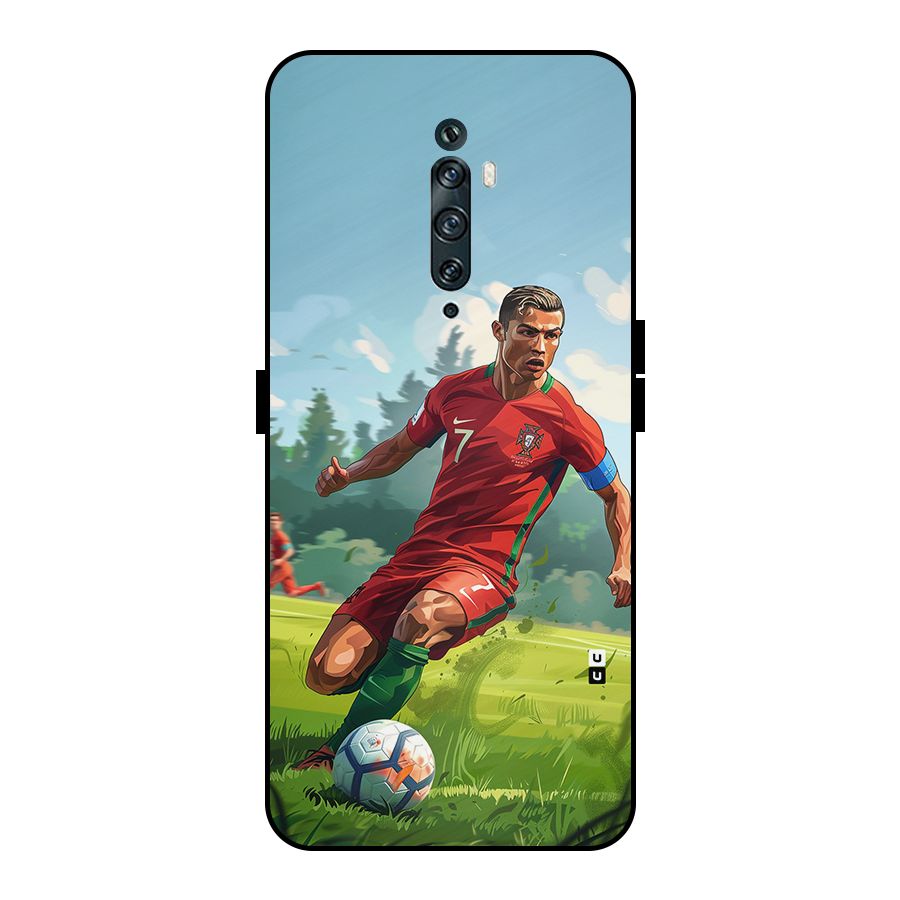 Soccer Star Playing Metal Back Case for Oppo Reno2 F