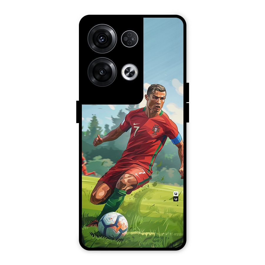 Soccer Star Playing Metal Back Case for Oppo Reno8 Pro 5G
