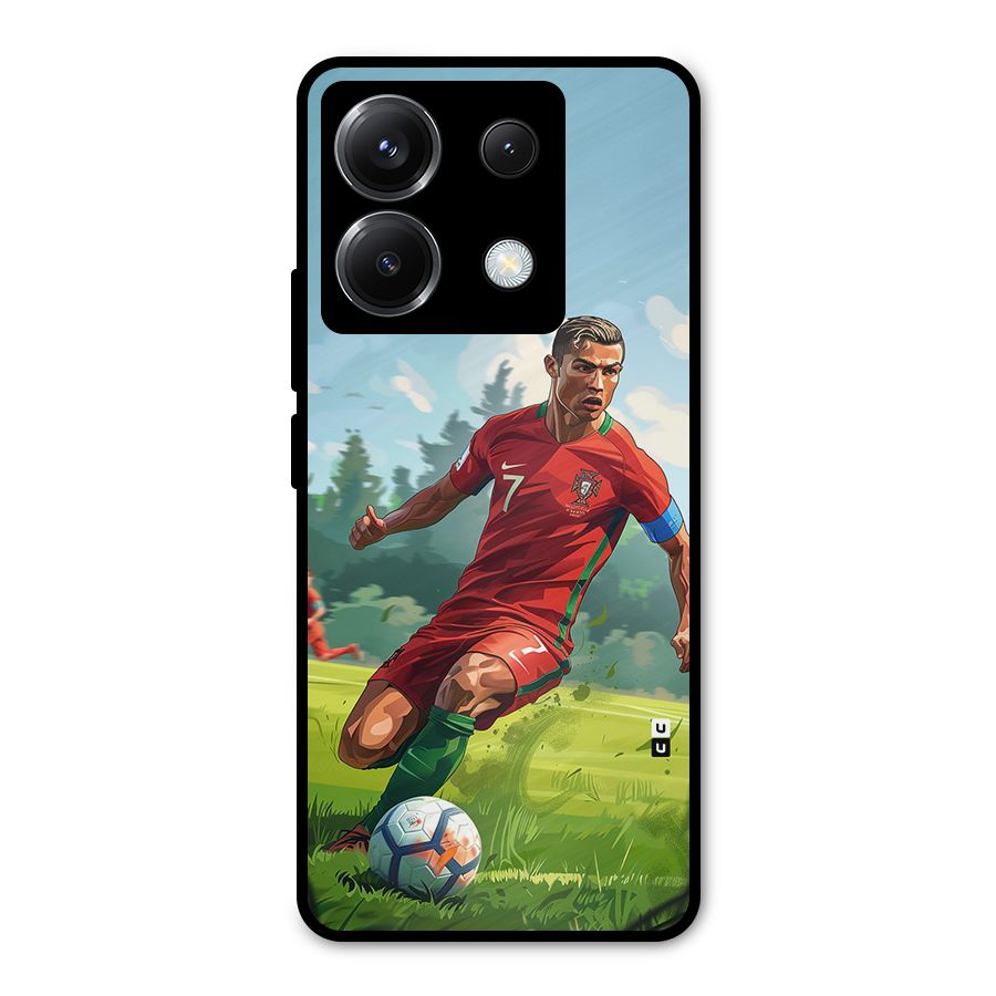 Soccer Star Playing Metal Back Case for Poco X6