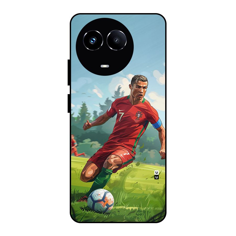 Soccer Star Playing Metal Back Case for Realme 11 5G