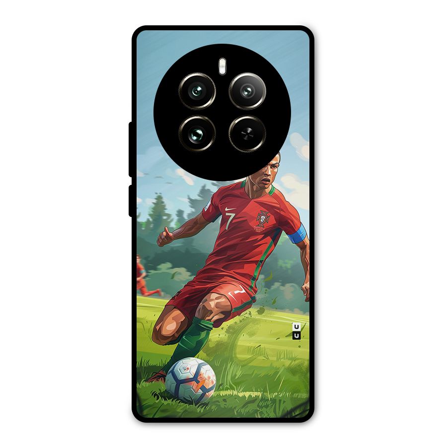 Soccer Star Playing Metal Back Case for Realme 12 Pro