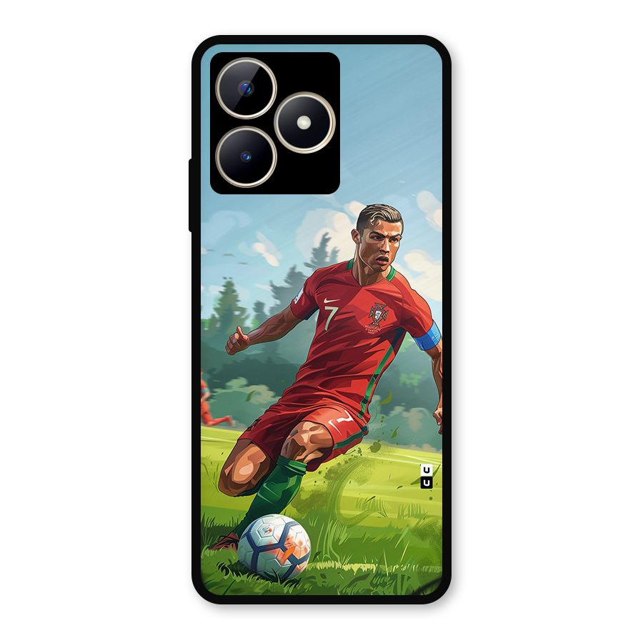 Soccer Star Playing Metal Back Case for Realme C53