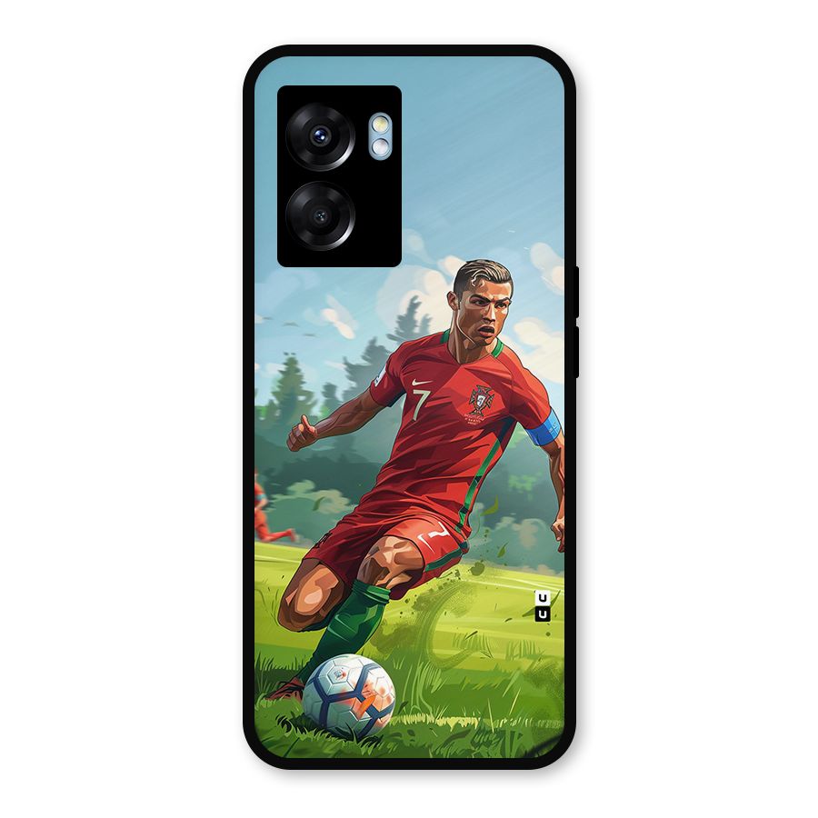 Soccer Star Playing Metal Back Case for Realme Narzo 50 5G