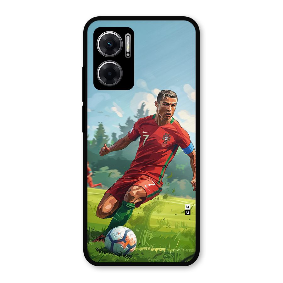 Soccer Star Playing Metal Back Case for Redmi 11 Prime 5G