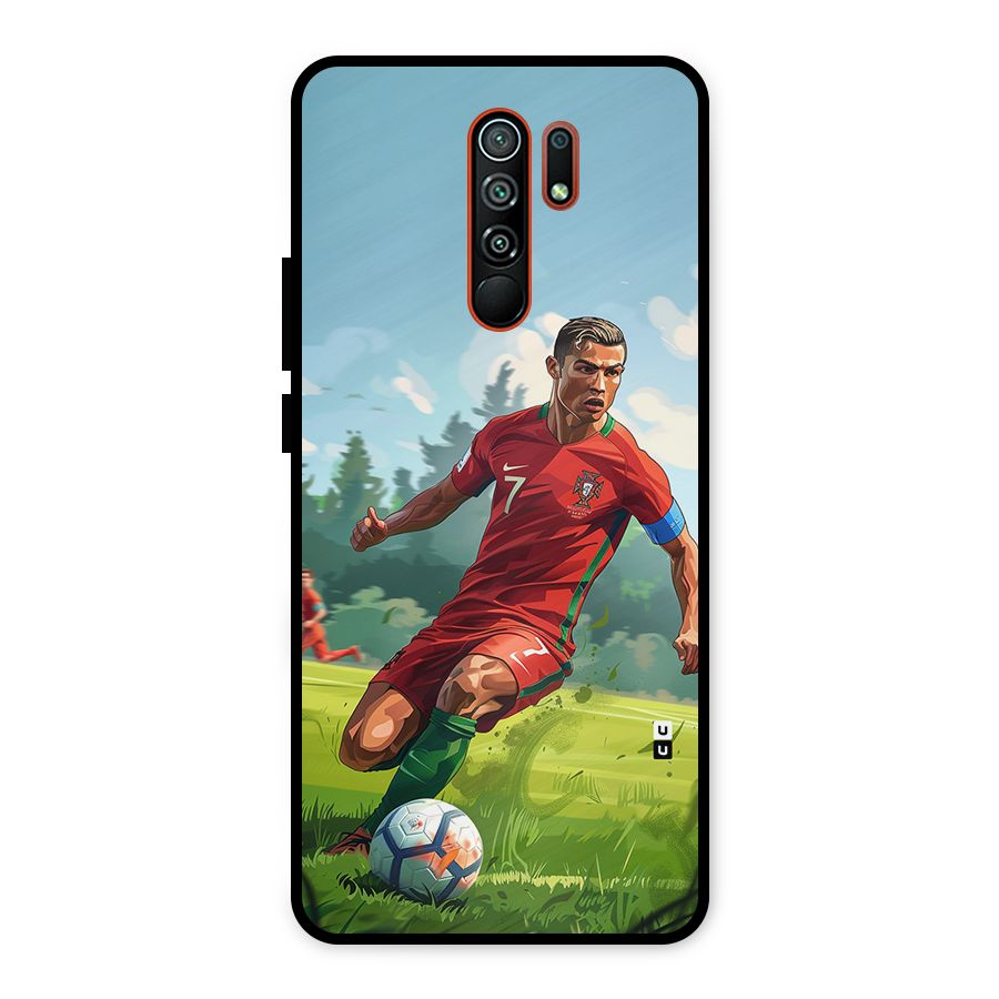 Soccer Star Playing Metal Back Case for Redmi 9 Prime