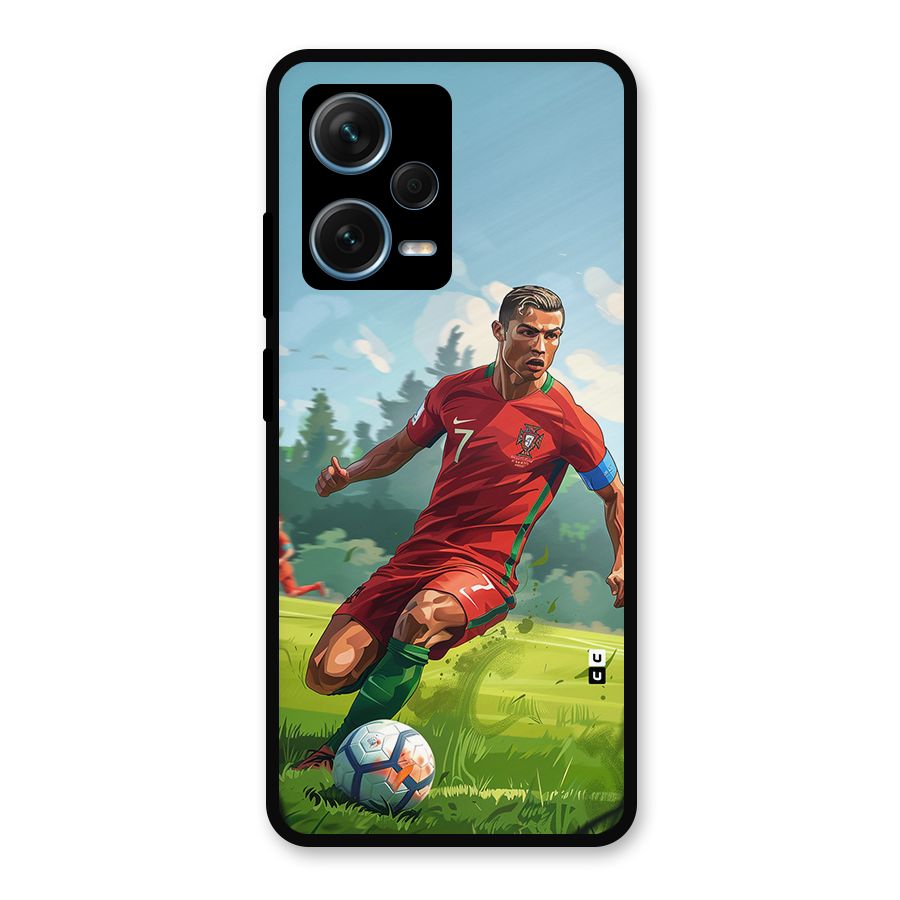 Soccer Star Playing Metal Back Case for Redmi Note 12 Pro Plus 5G