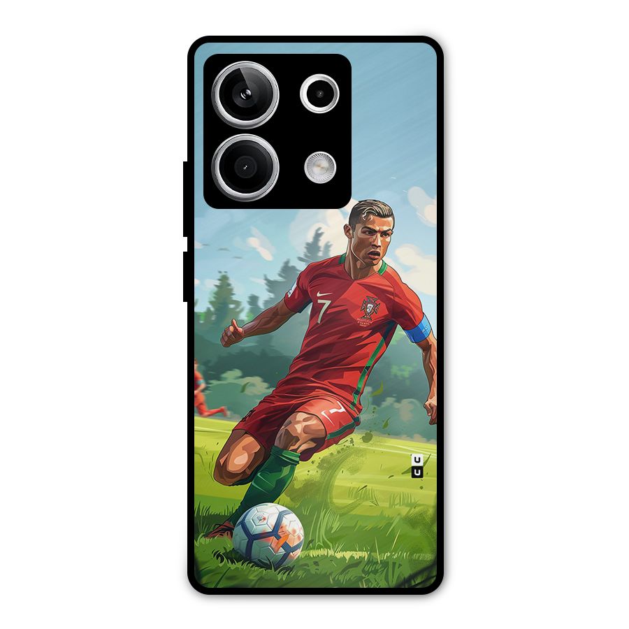 Soccer Star Playing Metal Back Case for Redmi Note 13 5G