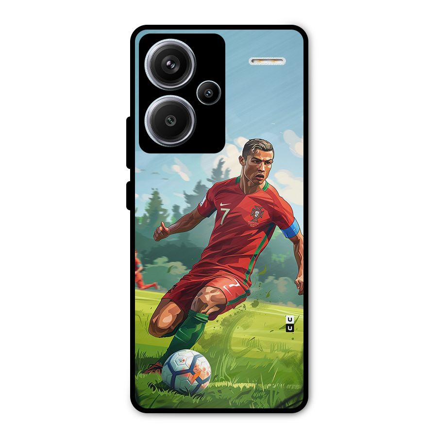 Soccer Star Playing Metal Back Case for Redmi Note 13 Pro Plus