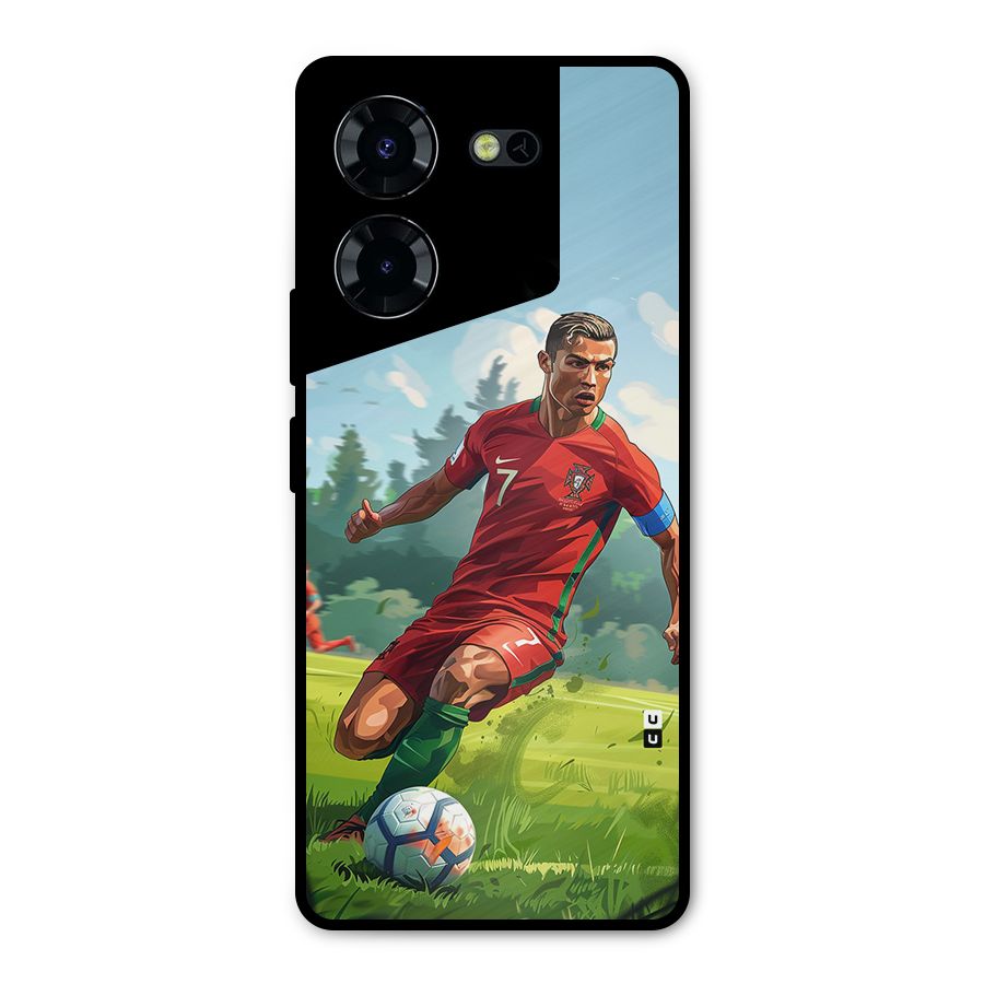 Soccer Star Playing Metal Back Case for Tecno Pova 5 Pro 5G