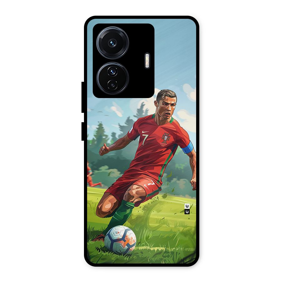 Soccer Star Playing Metal Back Case for Vivo T1 Pro