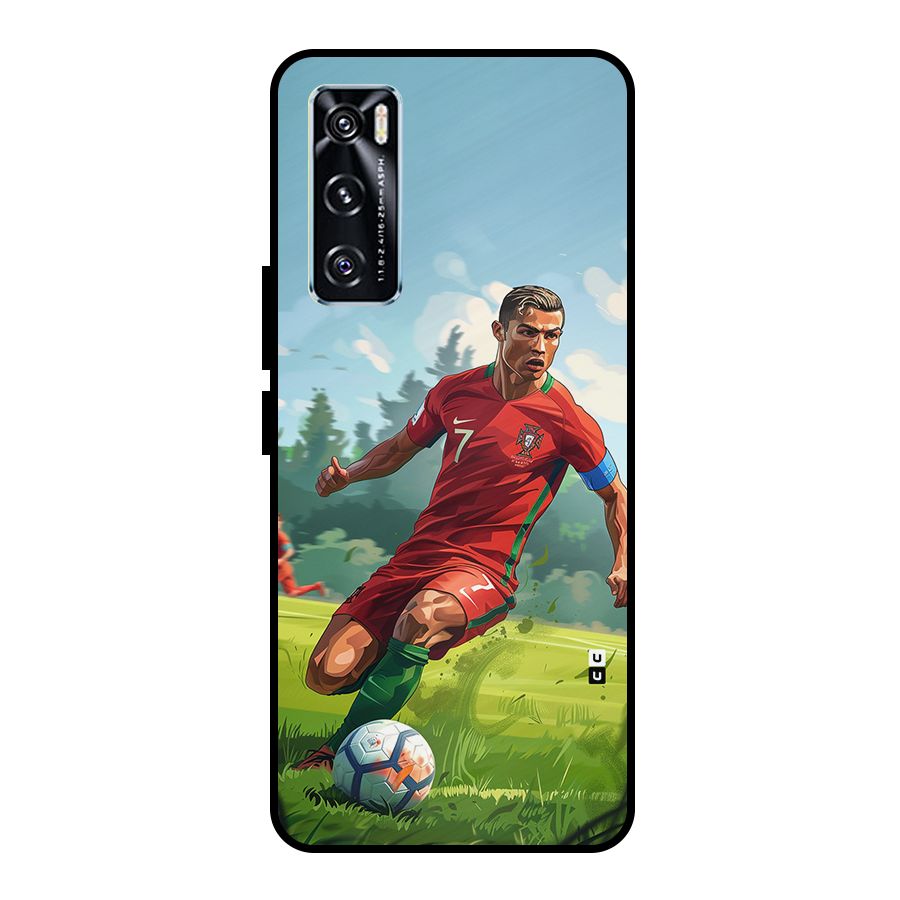 Soccer Star Playing Metal Back Case for Vivo V20 SE
