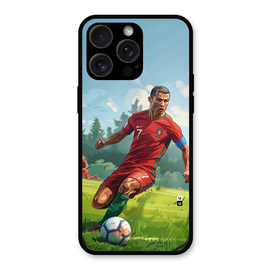 Soccer Star Playing Metal Back Case for iPhone 15 Pro Max