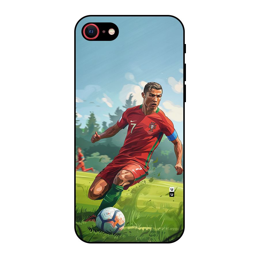 Soccer Star Playing Metal Back Case for iPhone SE 2022