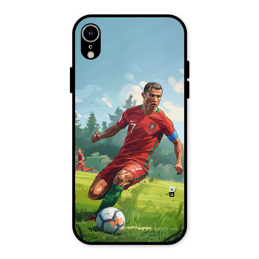 Soccer Star Playing Metal Back Case for iPhone XR