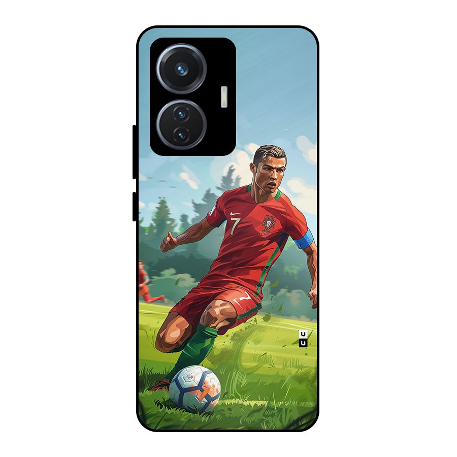 Soccer Star Playing Metal Back Case for iQOO Z6 44W