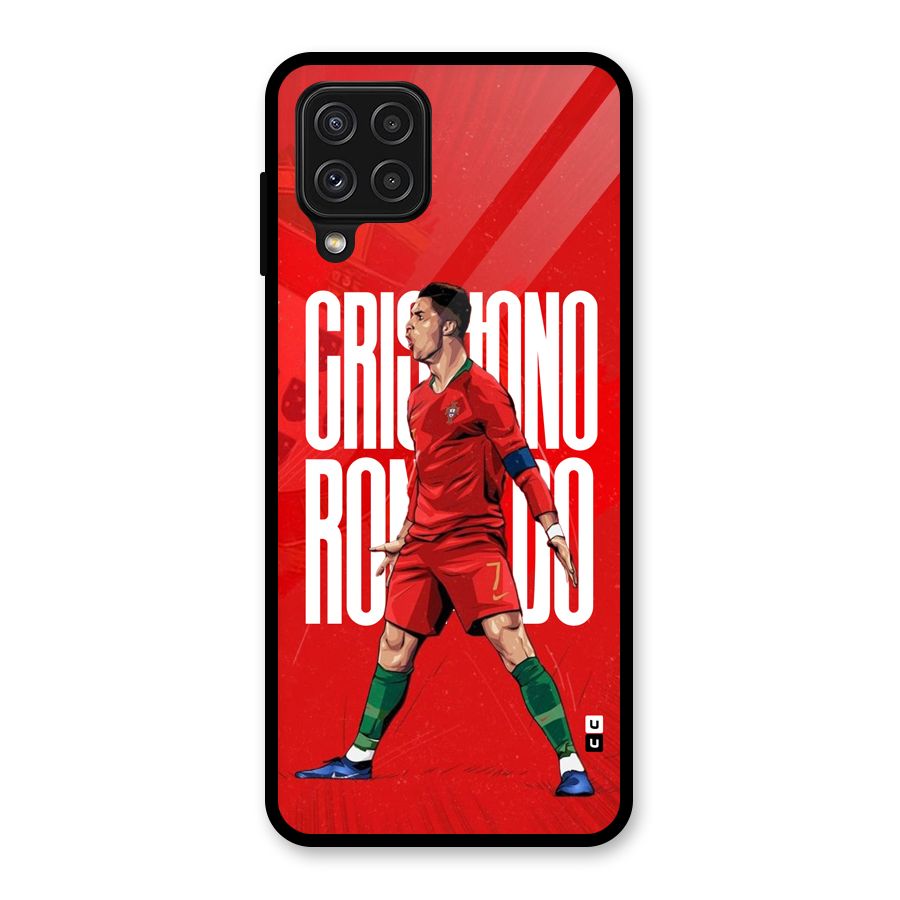 Soccer Star Roar Glass Back Case for Galaxy A22 4G