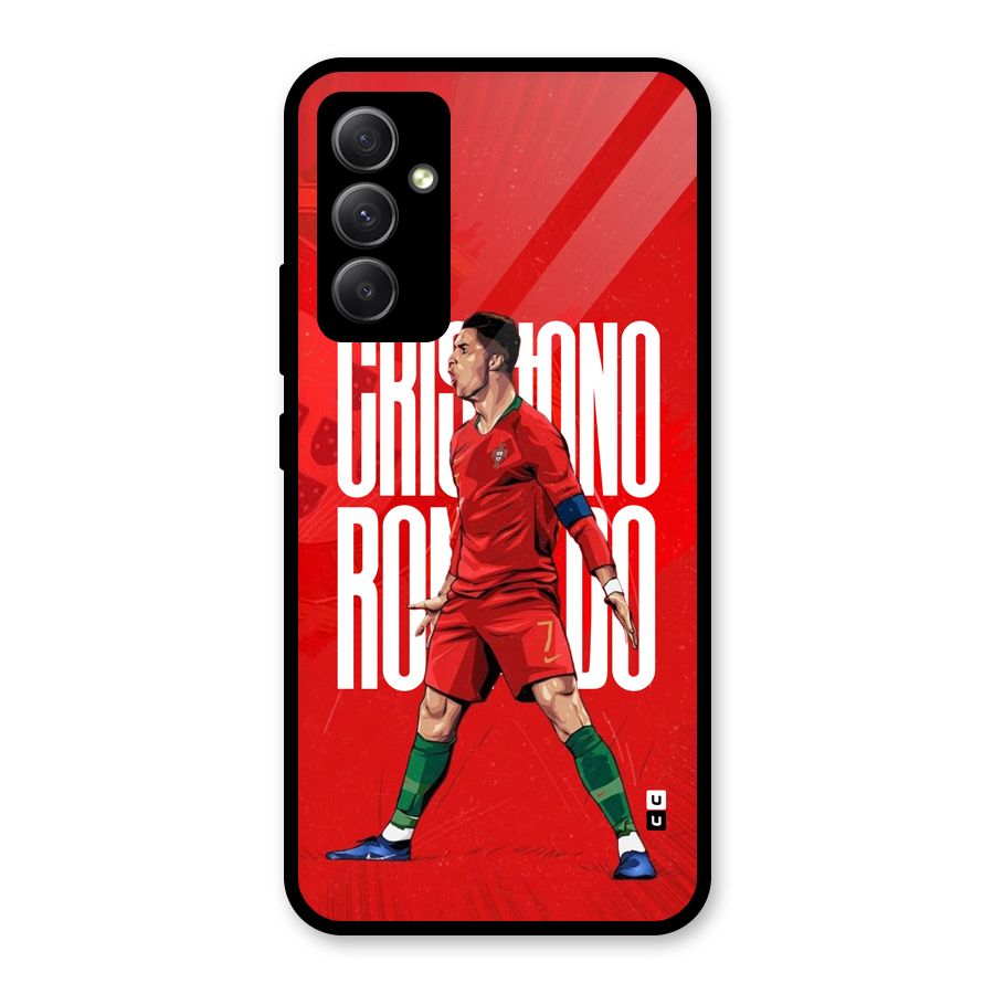 Soccer Star Roar Glass Back Case for Galaxy A34