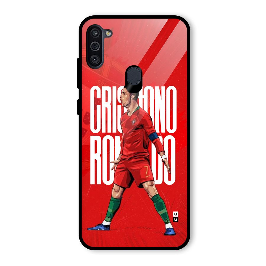 Soccer Star Roar Glass Back Case for Galaxy M11