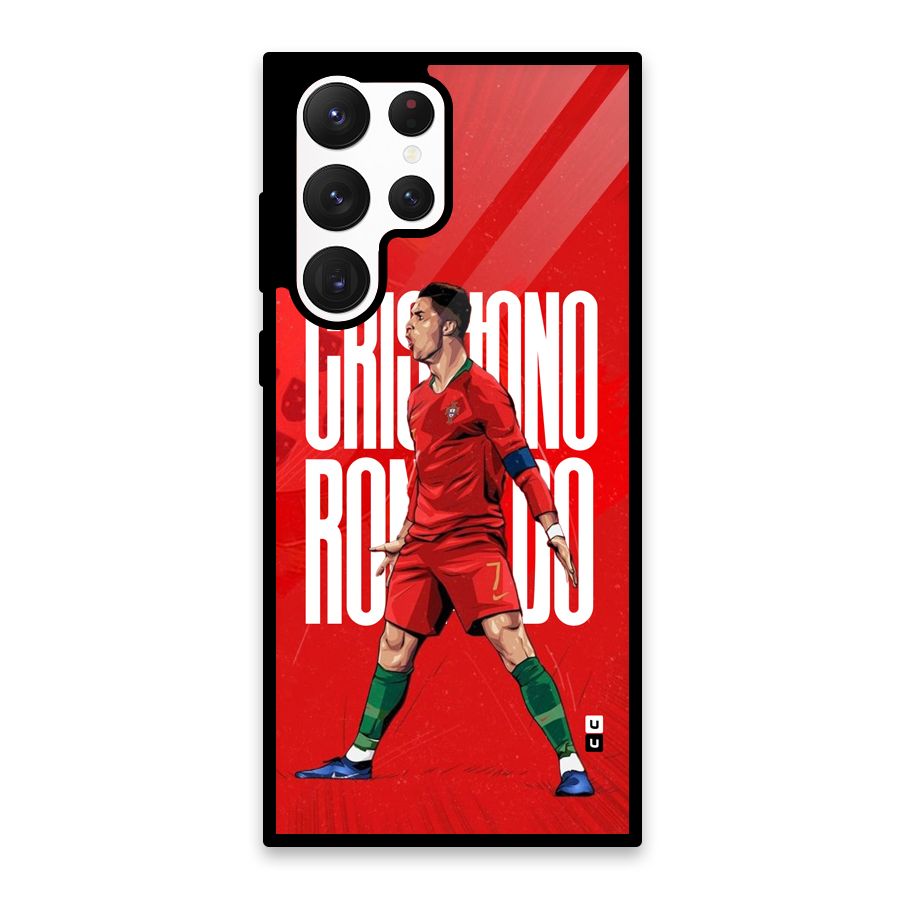 Soccer Star Roar Glass Back Case for Galaxy S22 Ultra 5G