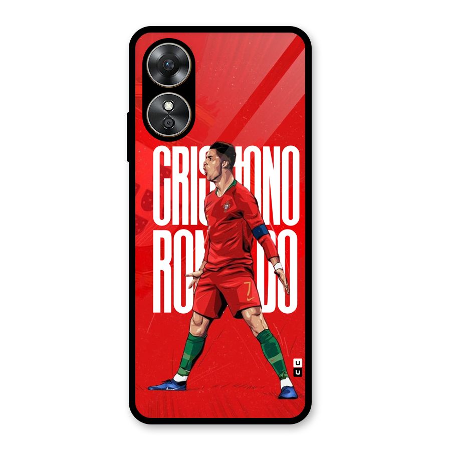 Soccer Star Roar Glass Back Case for Oppo A17