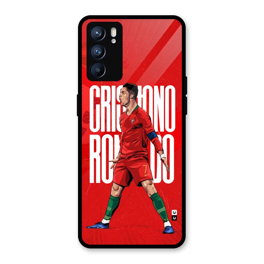 Soccer Star Roar Glass Back Case for Oppo Reno6 5G
