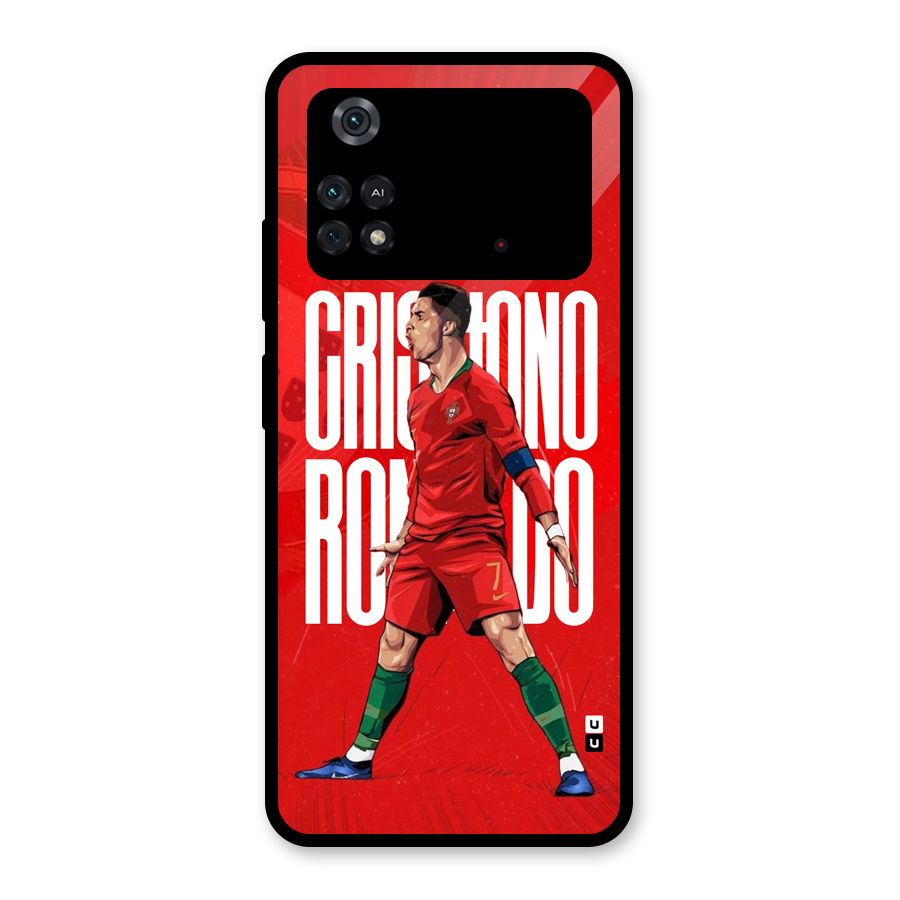 Soccer Star Roar Glass Back Case for Poco M4 Pro 4G