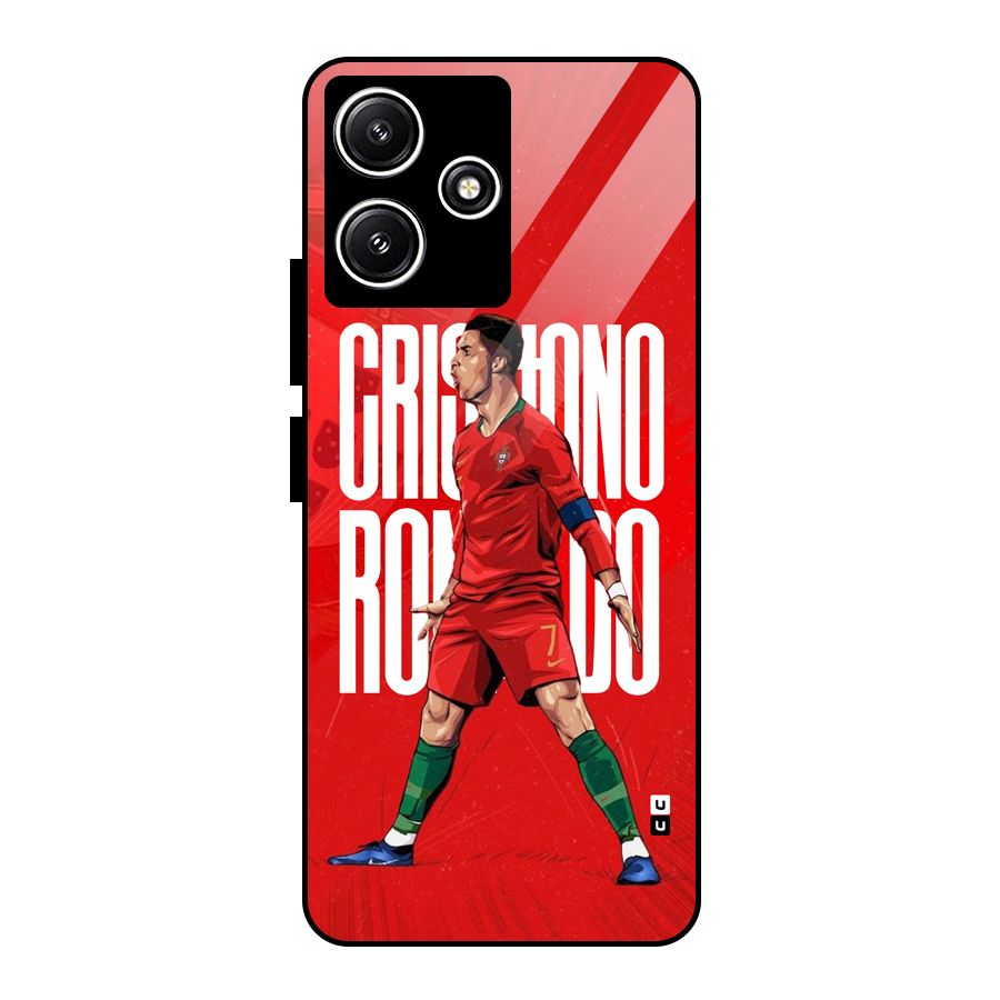 Soccer Star Roar Glass Back Case for Poco M6 Pro
