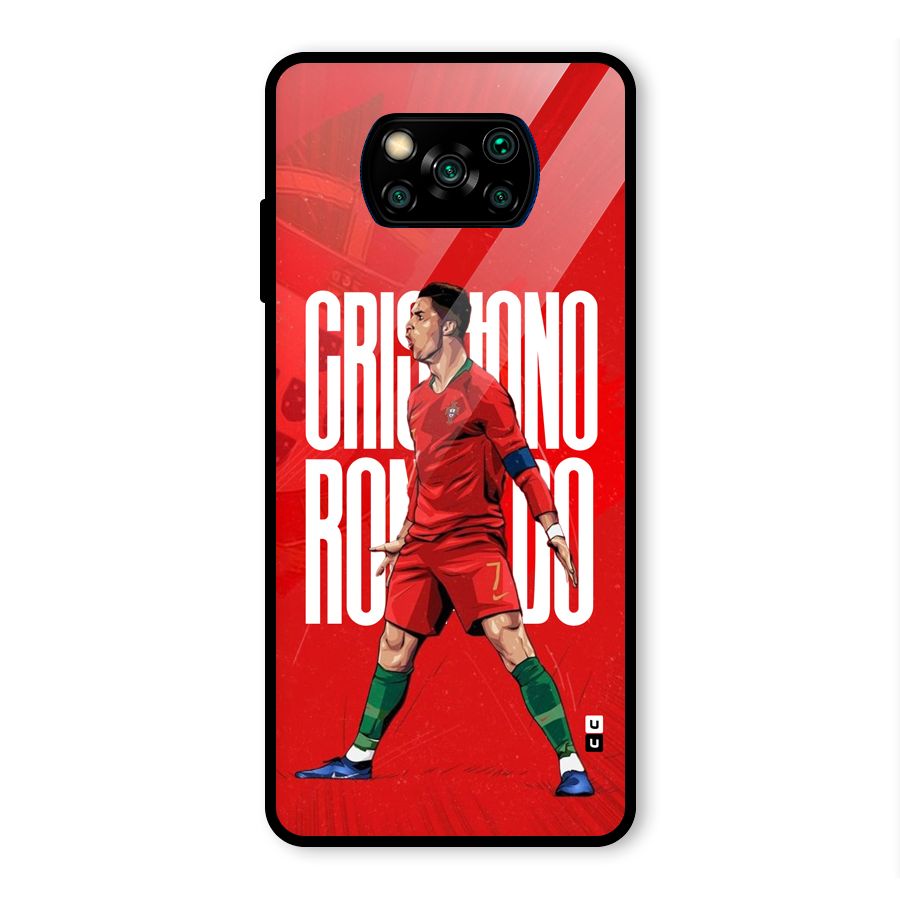 Soccer Star Roar Glass Back Case for Poco X3 Pro