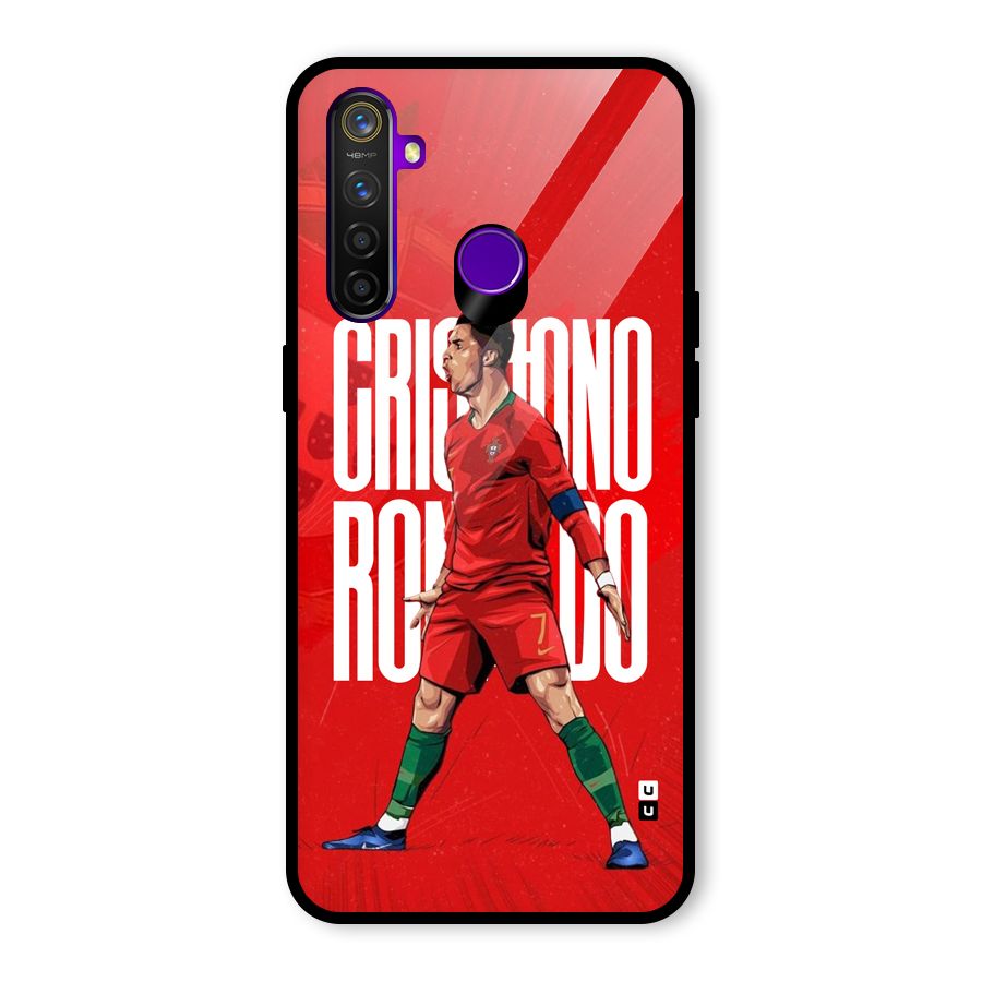 Soccer Star Roar Glass Back Case for Realme 5 Pro