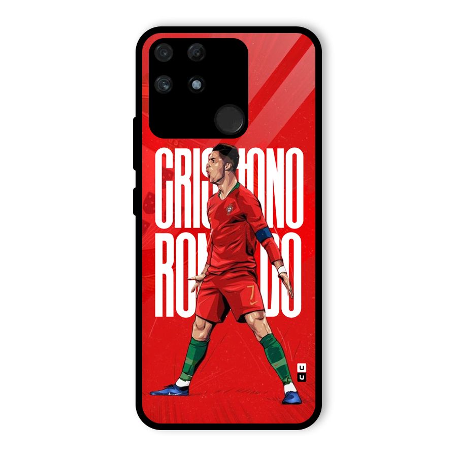 Soccer Star Roar Glass Back Case for Realme Narzo 50A