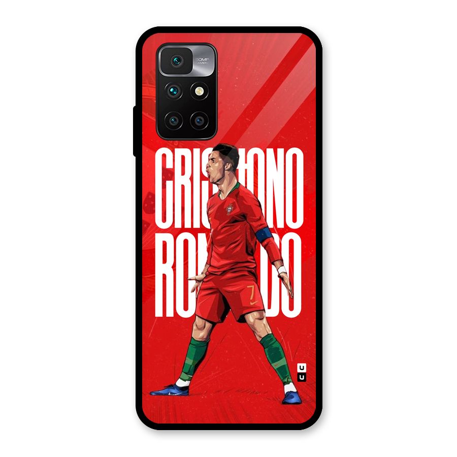 Soccer Star Roar Glass Back Case for Redmi 10 Prime