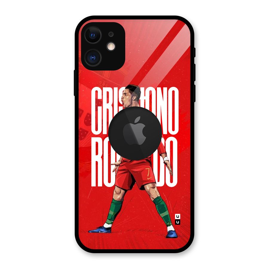Soccer Star Roar Glass Back Case for iPhone 11 Logo Cut