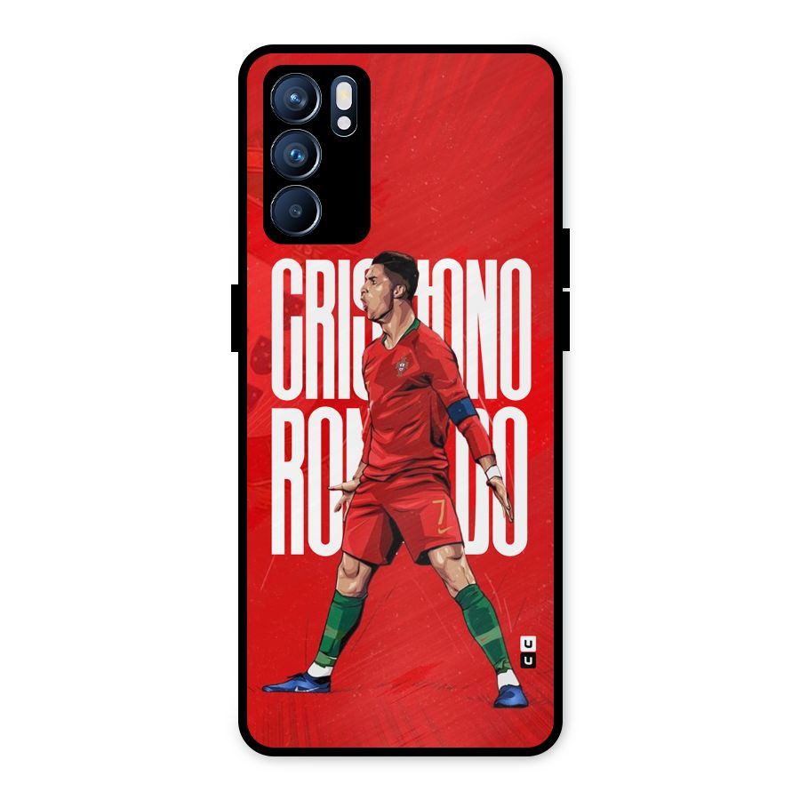 Soccer Star Roar Metal Back Case for Oppo Reno6 5G