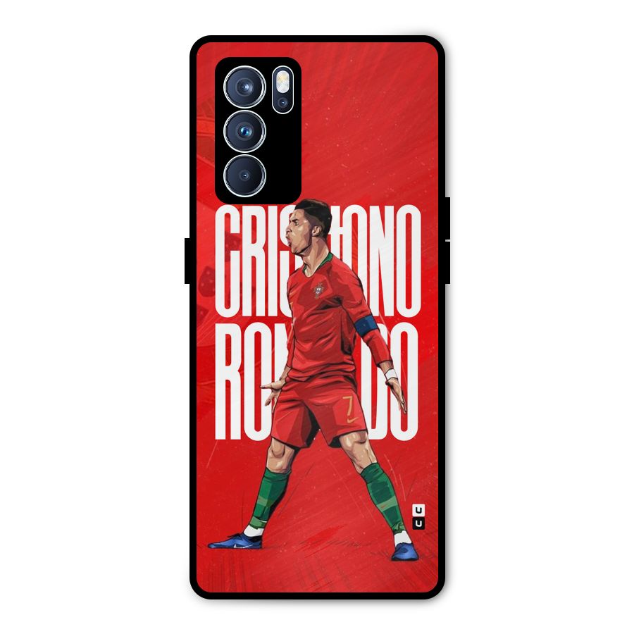 Soccer Star Roar Metal Back Case for Oppo Reno6 Pro 5G