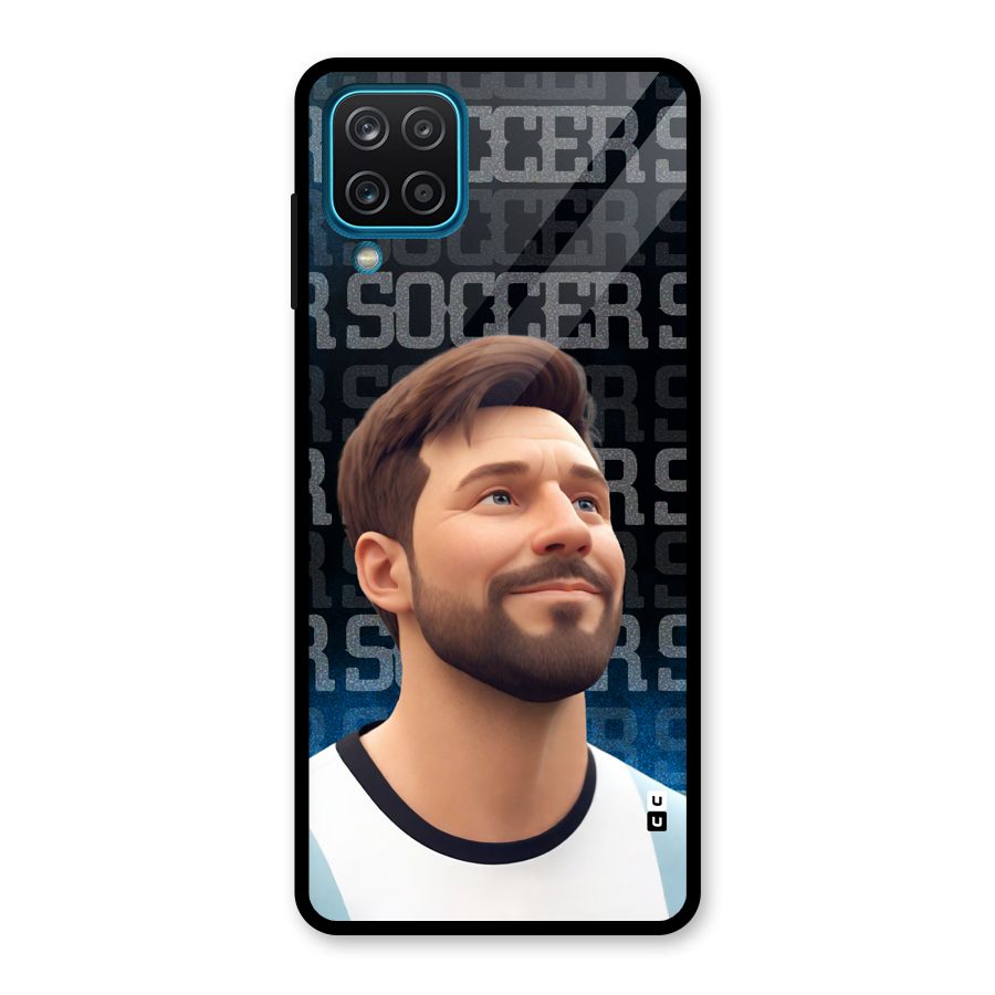 Soccer Star Smiles Glass Back Case for Galaxy A12