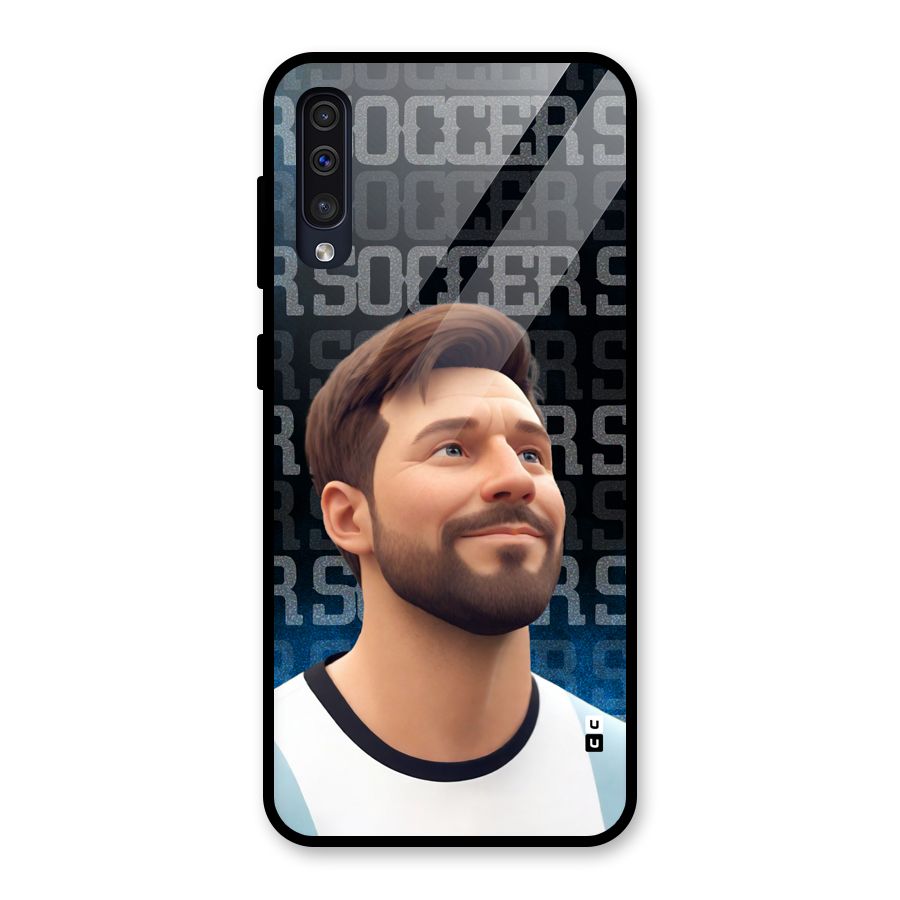 Soccer Star Smiles Glass Back Case for Galaxy A30s