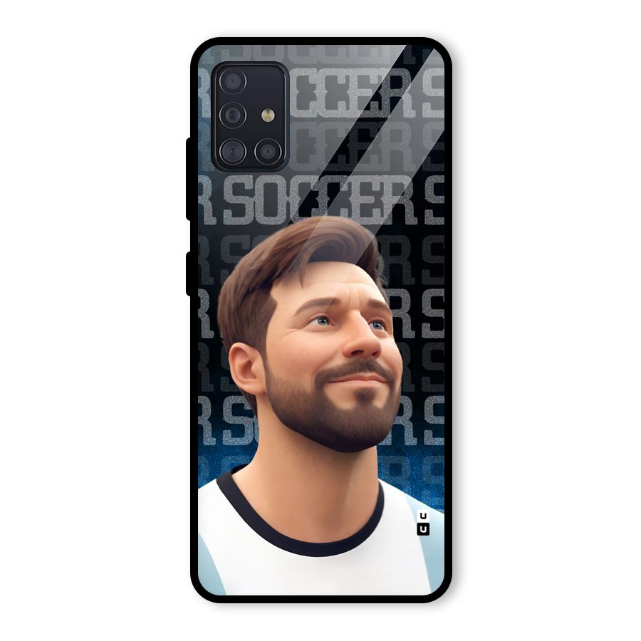Soccer Star Smiles Glass Back Case for Galaxy A51
