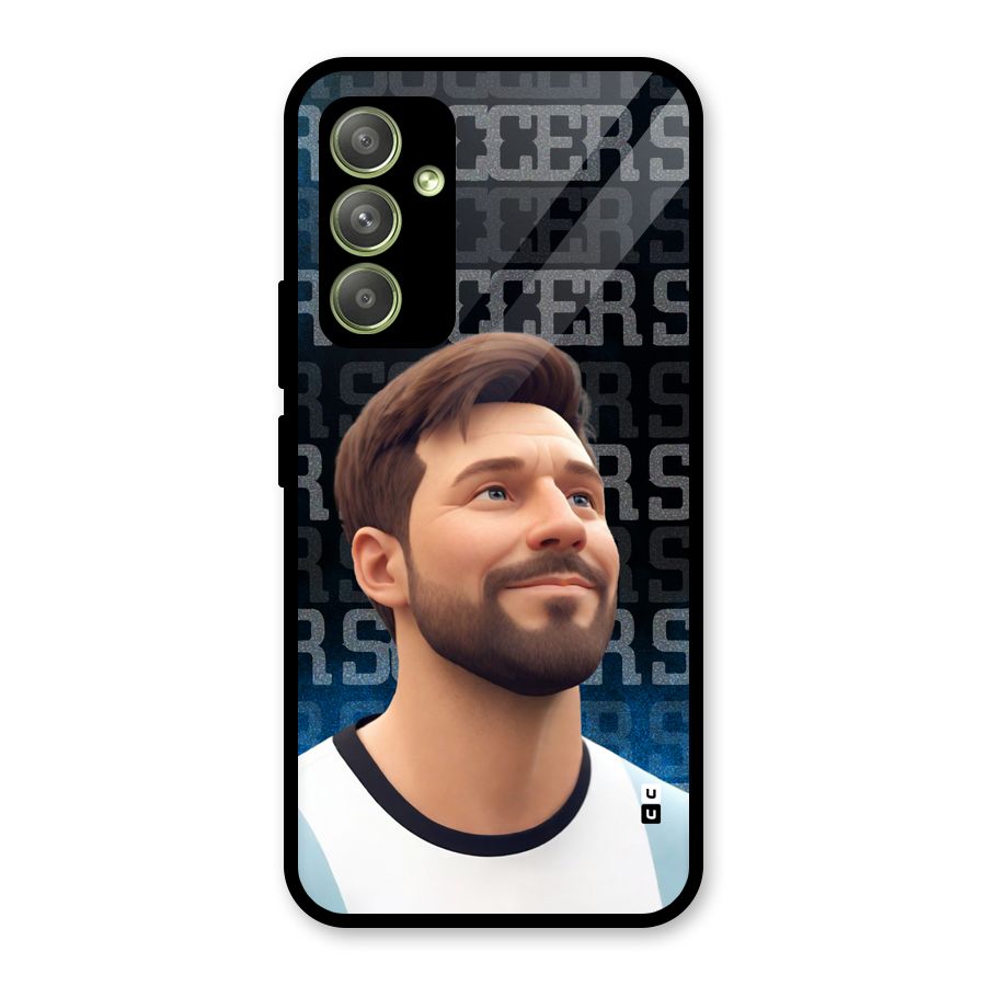 Soccer Star Smiles Glass Back Case for Galaxy A54