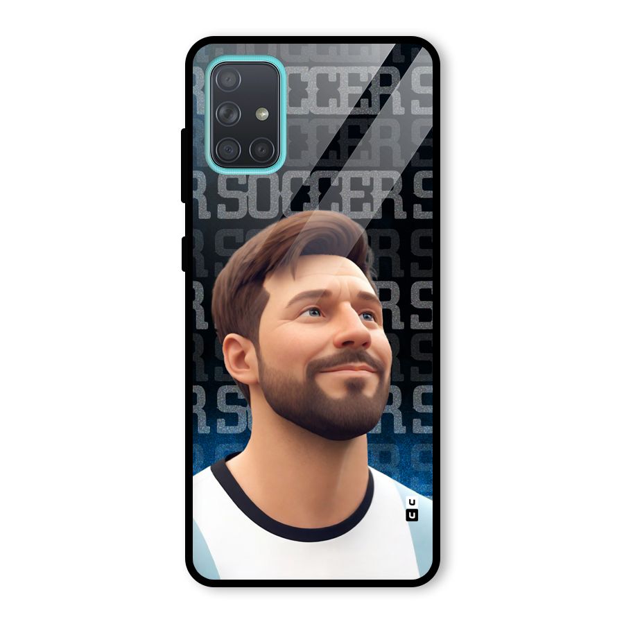 Soccer Star Smiles Glass Back Case for Galaxy A71